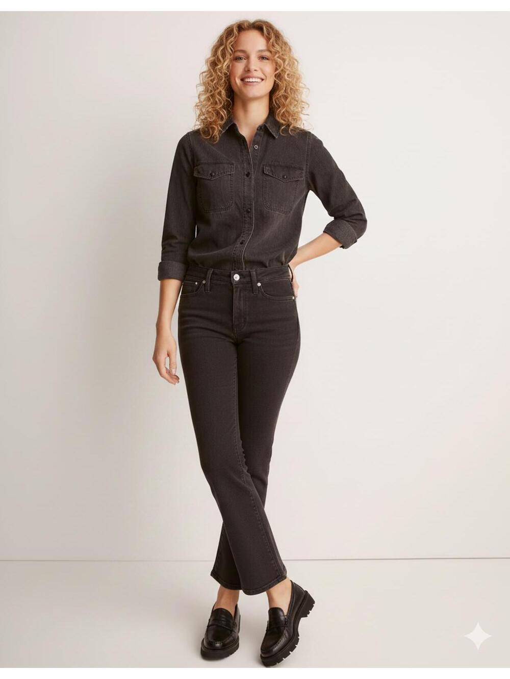 Madewell Mid-Rise Kick Out Crop Jeans - Size 25P